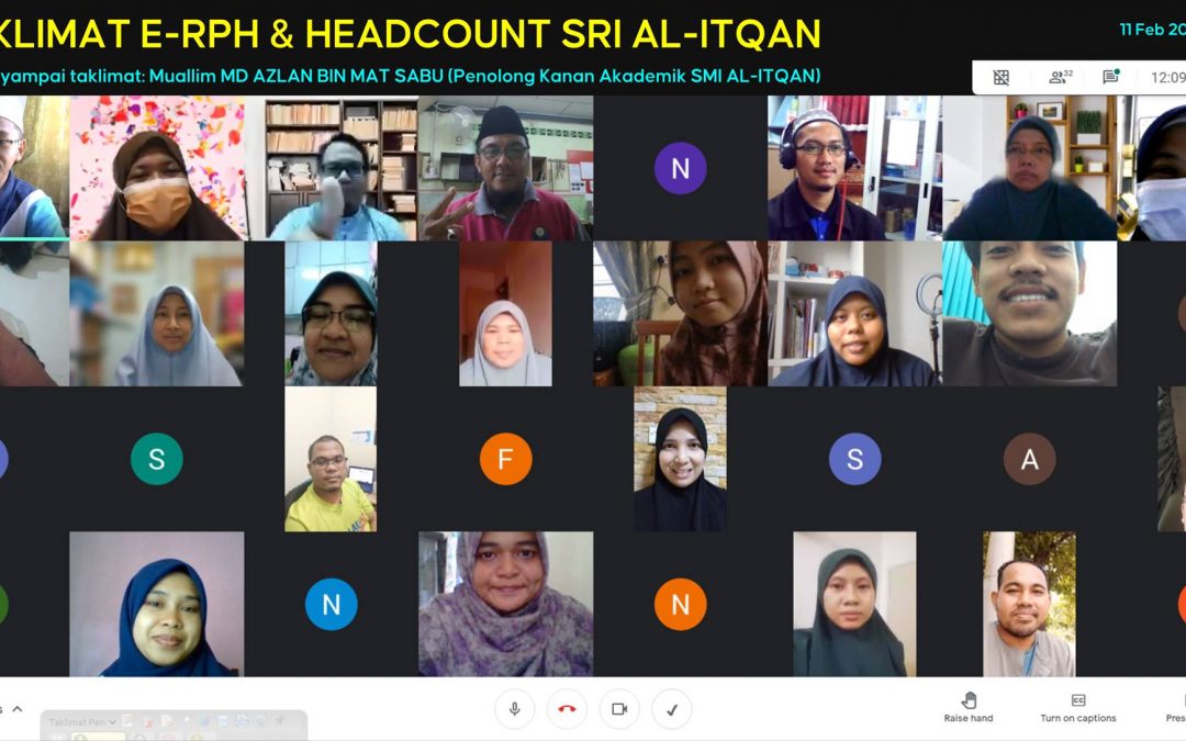 Taklimat e-RPH dan Headcount untuk muallim-muallimah di Sekolah Rendah Al-Itqan.