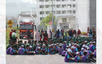 Program latihan Kebakaran dan evakuasi bangunan Pusat Pendidikan Al-Itqan berlangsung dengan jayanya
