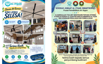 Hebahan tentang kejayaan pemasangan kipas gergasi dan penghawa dingin serta pembelian dan penerimaan smart board!