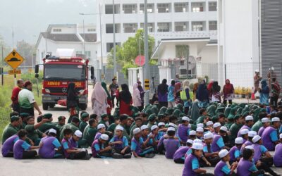 Program latihan Kebakaran dan evakuasi bangunan Pusat Pendidikan Al-Itqan berlangsung dengan jayanya