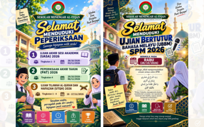 Selamat Menduduki Peperiksaan kepada para pelajar Sekolah Menengah Al-Itqan!
